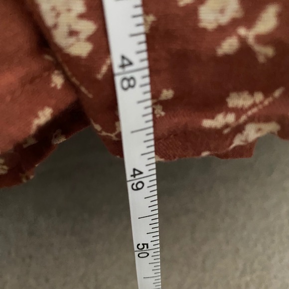 Treasure & Bond Floral Maxi Dress M Rust Red Spaghetti Strap‎ Smocked Tie Back - Picture 9 of 9